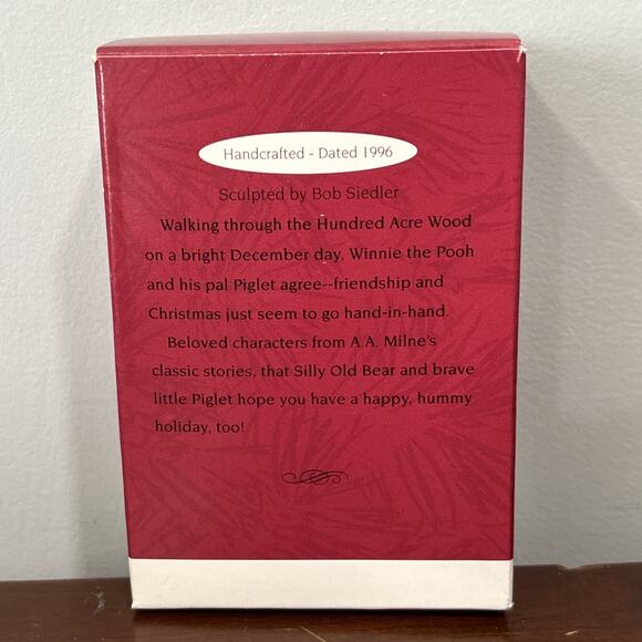 Vintage Hallmark Ornament Disney Winnie the Pooh & Piglet 1996 - Picture 7 of 8